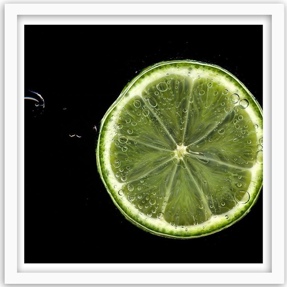 Glezna baltā rāmī - Slice Green Lemon Home Trends DECO
