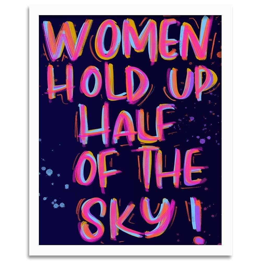 Glezna baltā rāmī - Slogan About Women Home Trends DECO
