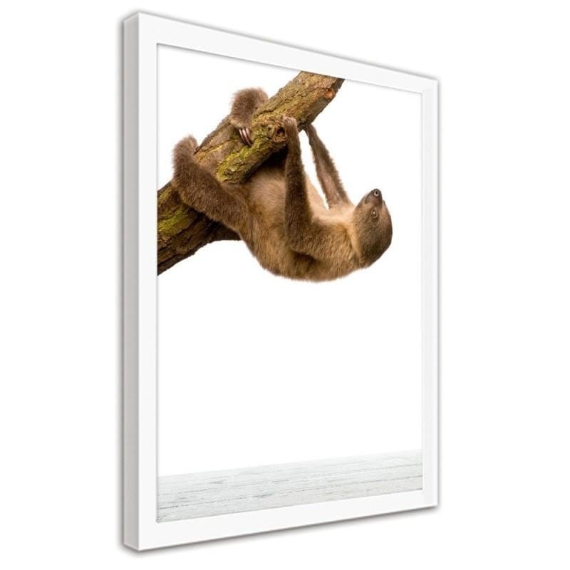 Glezna baltā rāmī - Sloth Home Trends DECO