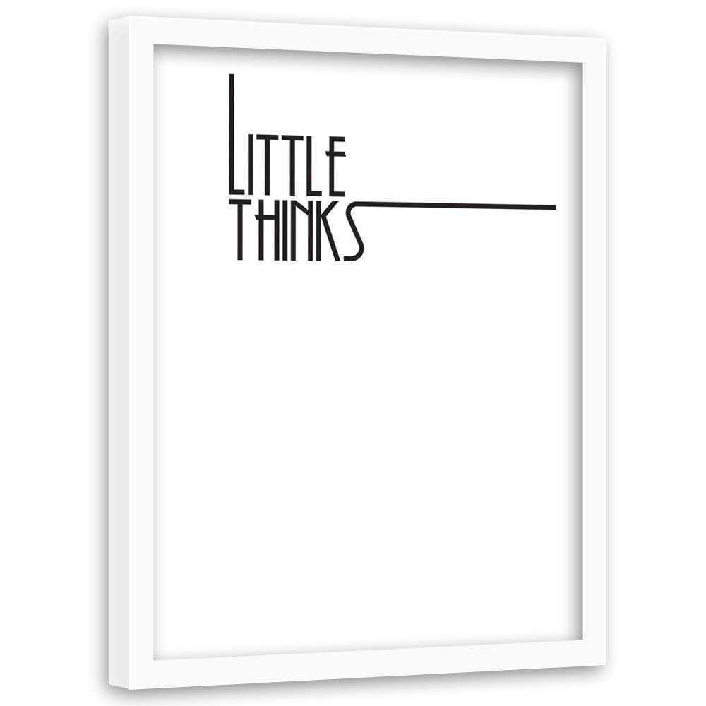 Glezna baltā rāmī - Small Inscription Thoughts Home Trends DECO