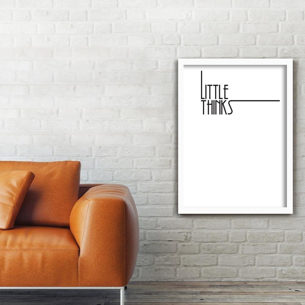 Glezna baltā rāmī - Small Inscription Thoughts Home Trends DECO