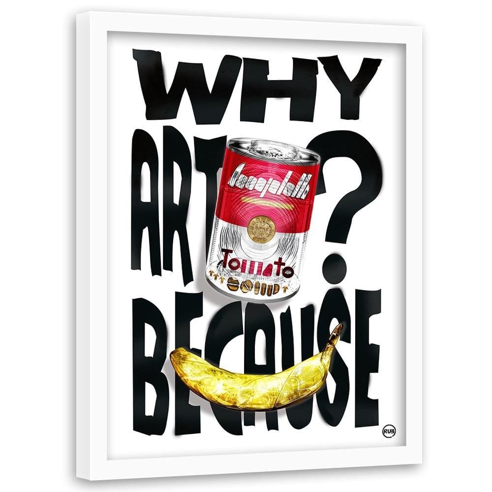 Glezna baltā rāmī - Soup Can Home Trends DECO