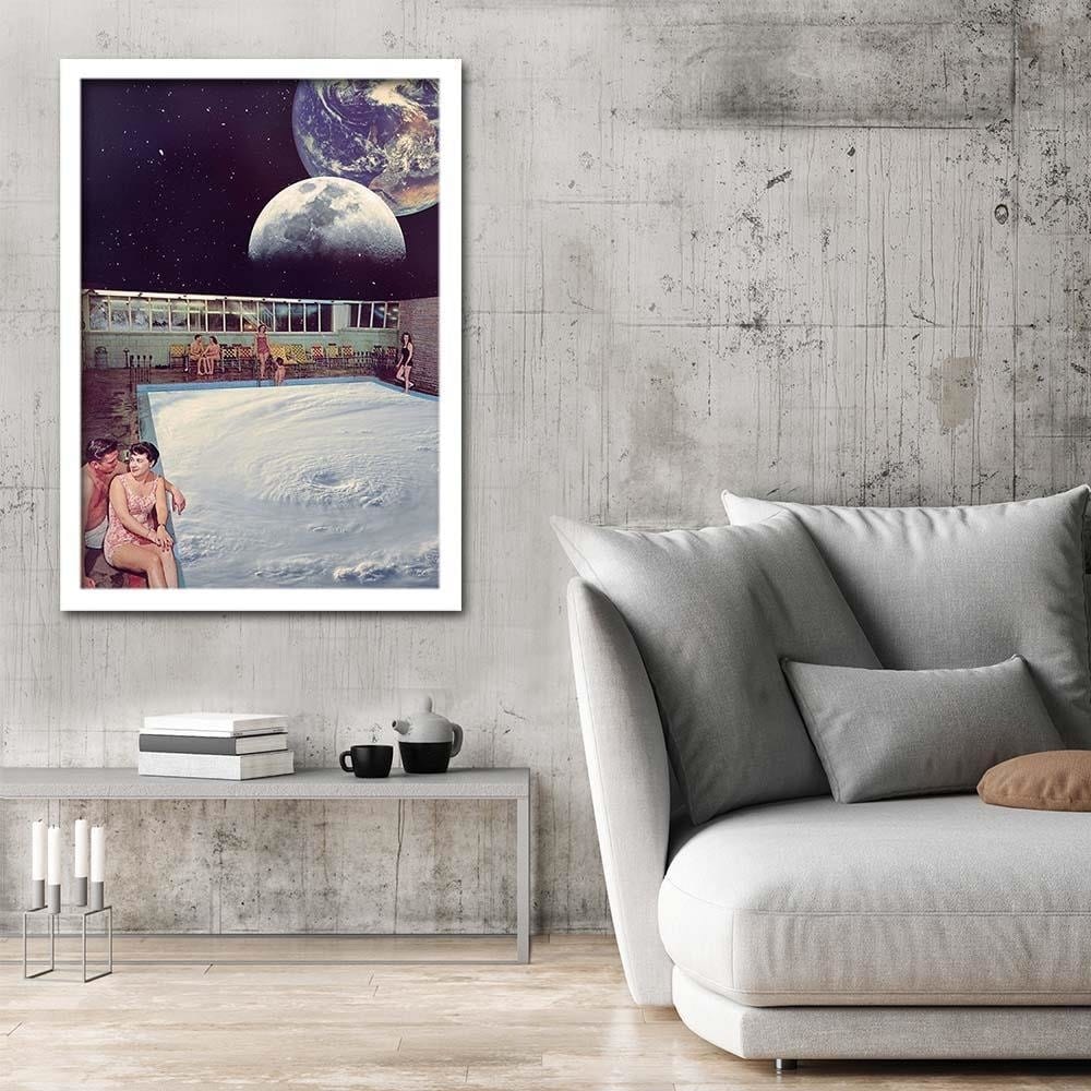 Glezna baltā rāmī - Space Pool Home Trends DECO