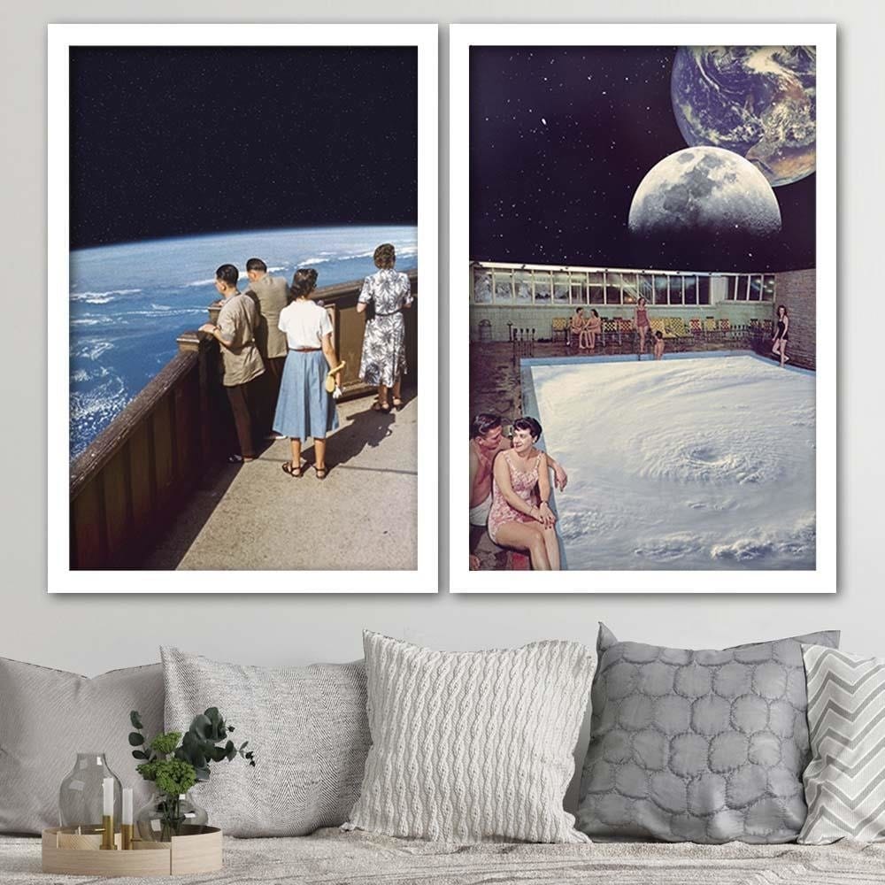 Glezna baltā rāmī - Space Pool Home Trends DECO