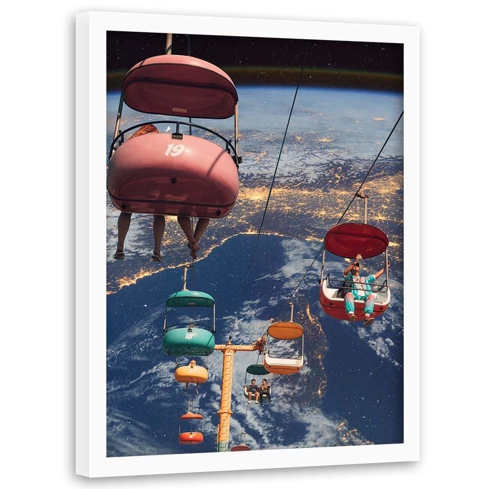 Glezna baltā rāmī - Space Ride Home Trends DECO