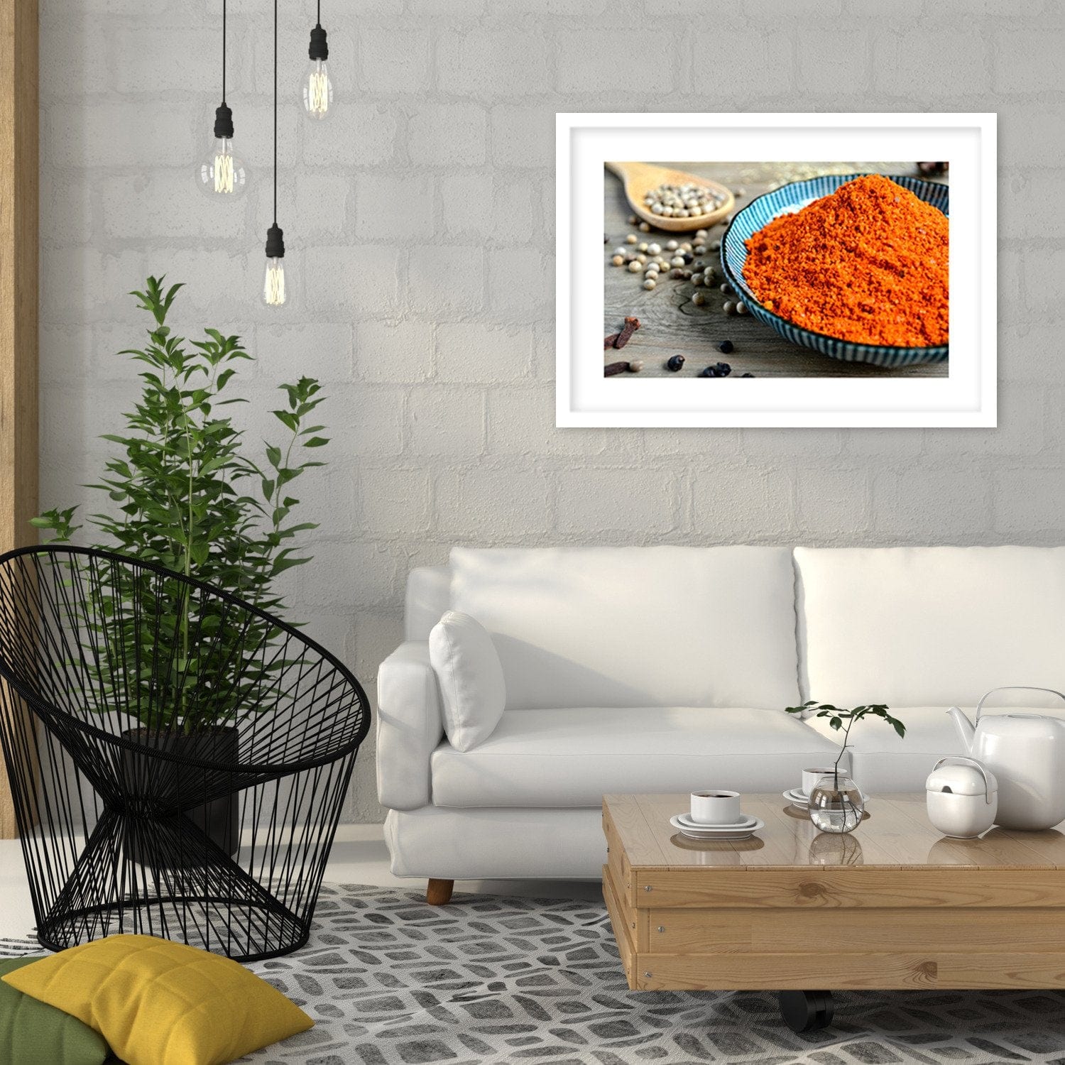 Glezna baltā rāmī - Spices And Herbs Home Trends DECO