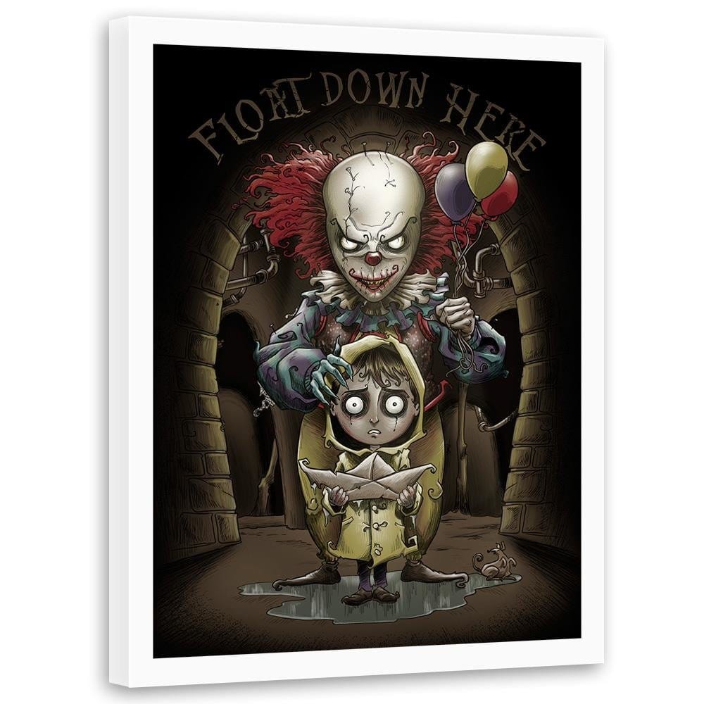 Glezna baltā rāmī - Spooky Clown Home Trends DECO