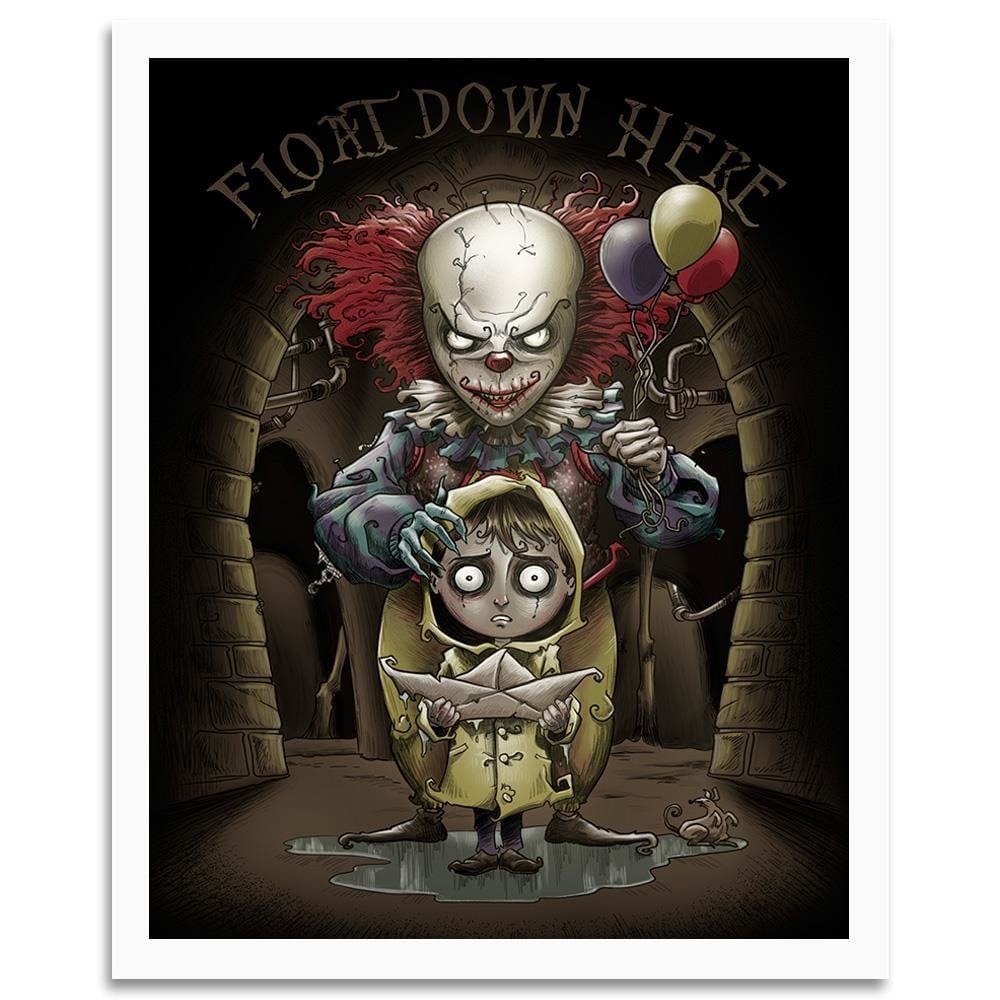 Glezna baltā rāmī - Spooky Clown Home Trends DECO
