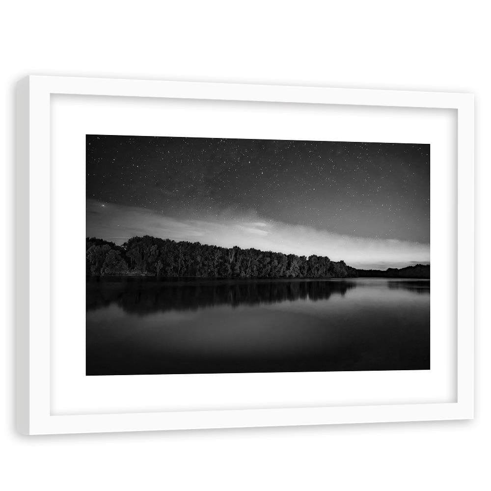 Glezna baltā rāmī - Stars Over The Lake 2 Home Trends DECO
