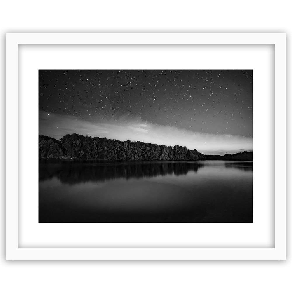 Glezna baltā rāmī - Stars Over The Lake 2 Home Trends DECO
