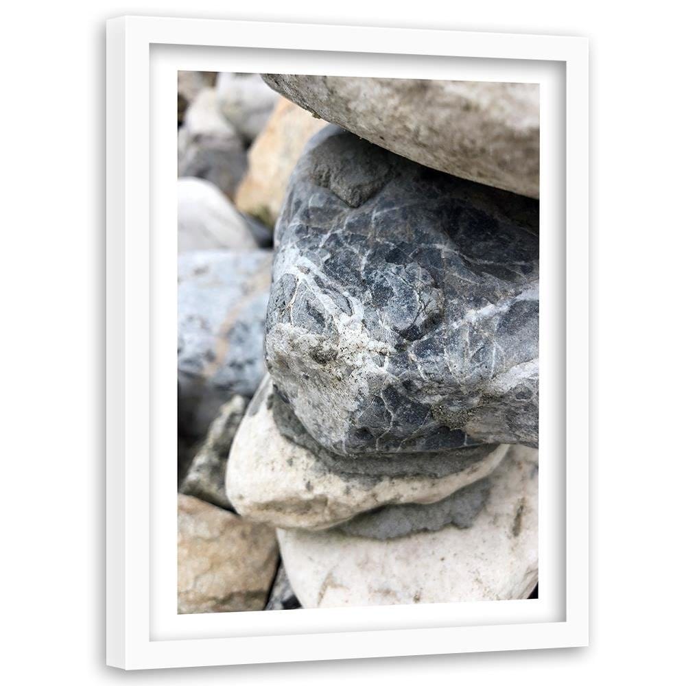 Glezna baltā rāmī - Stones Home Trends DECO
