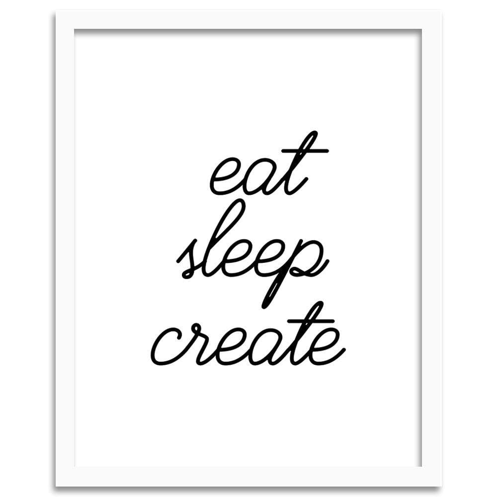 Glezna baltā rāmī - String Eat Sleep Home Trends DECO