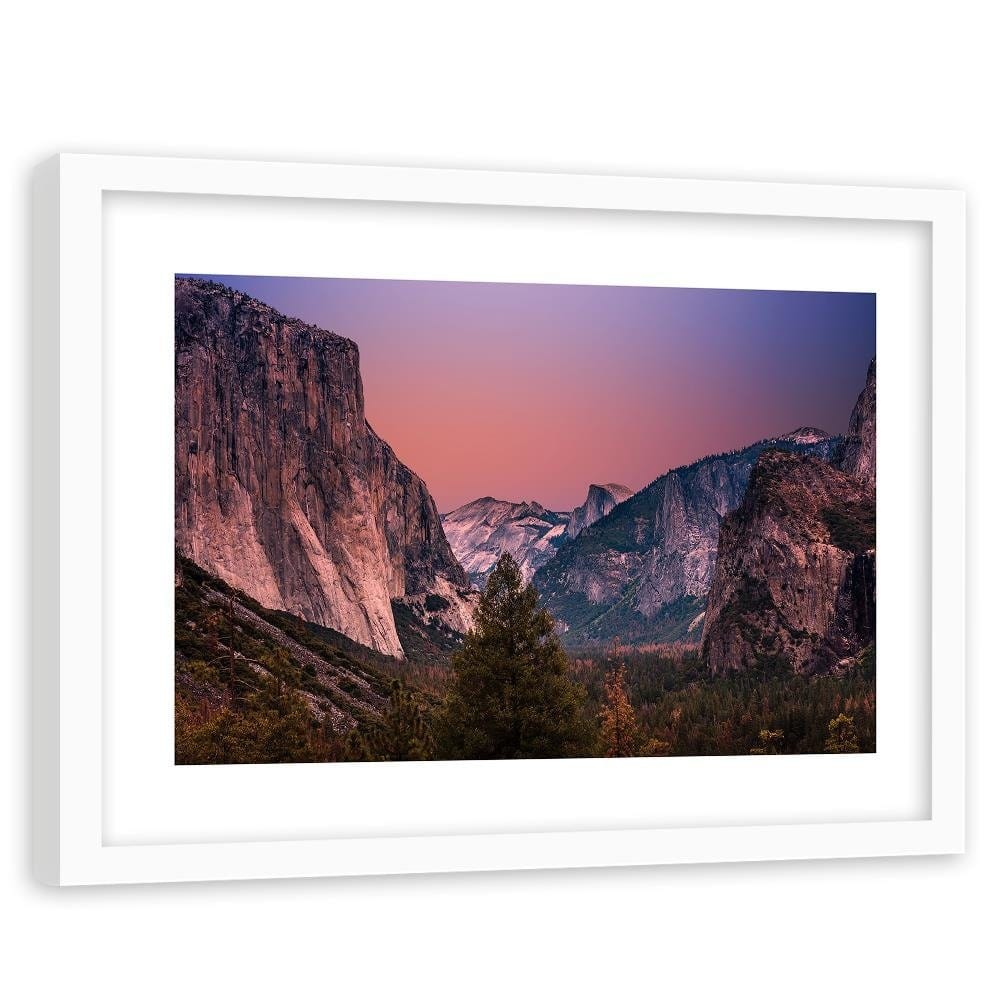 Glezna baltā rāmī - Sunrise In The Mountains Home Trends DECO
