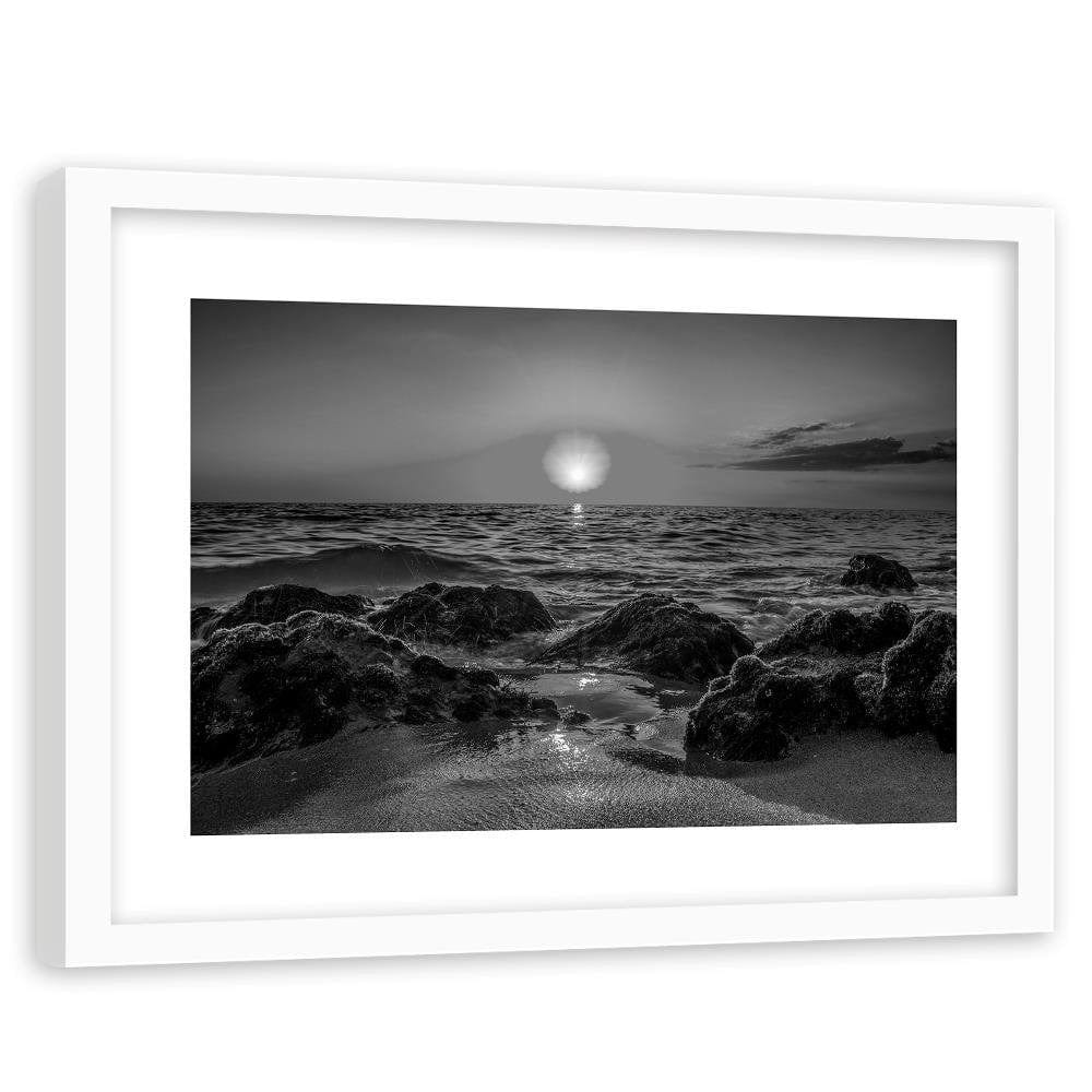 Glezna baltā rāmī - Sunset At The Seaside 2 Home Trends DECO