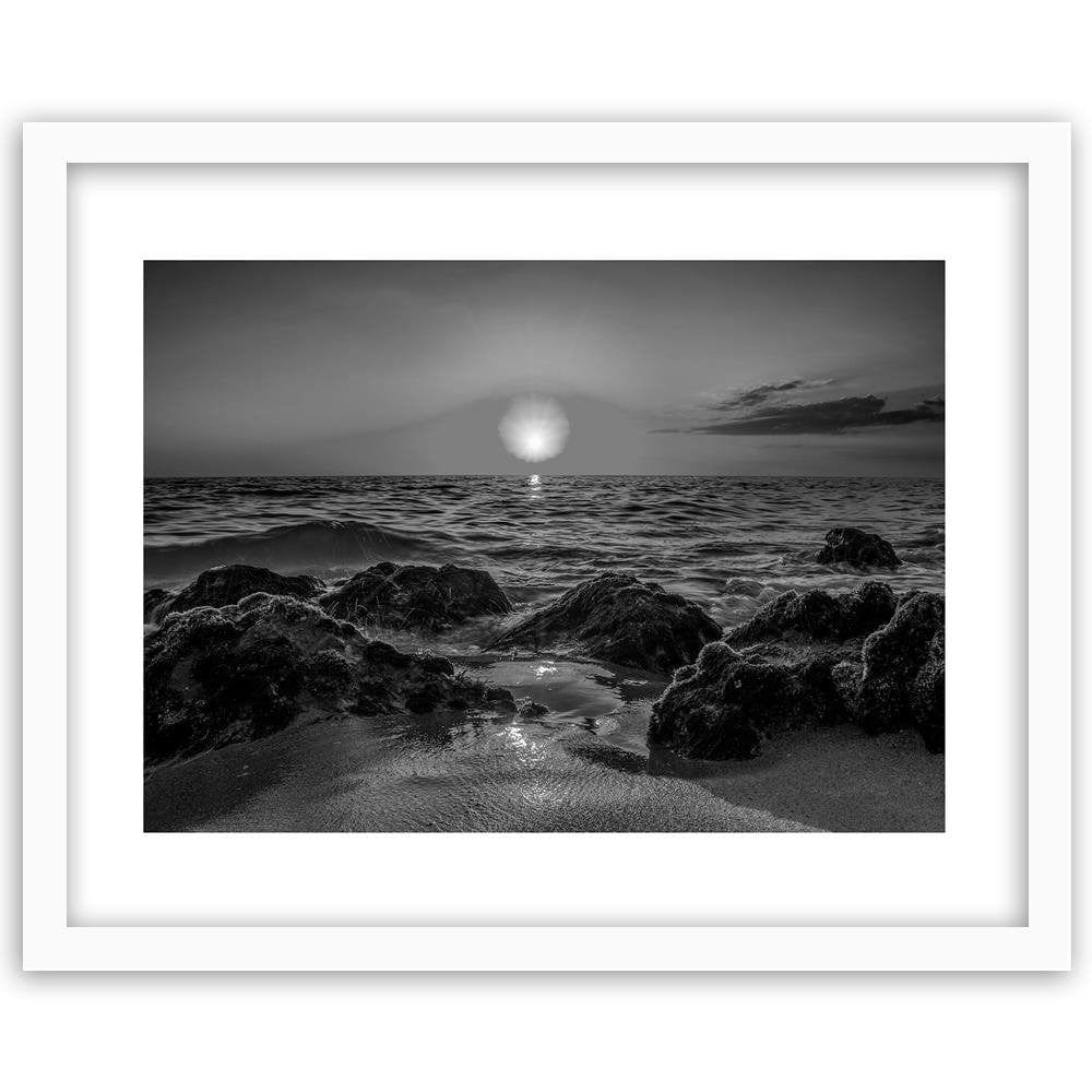 Glezna baltā rāmī - Sunset At The Seaside 2 Home Trends DECO