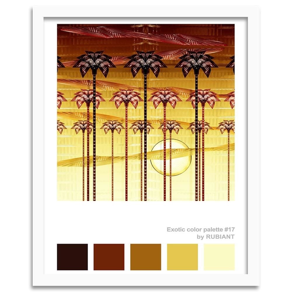 Glezna baltā rāmī - Sunset Orange Home Trends DECO