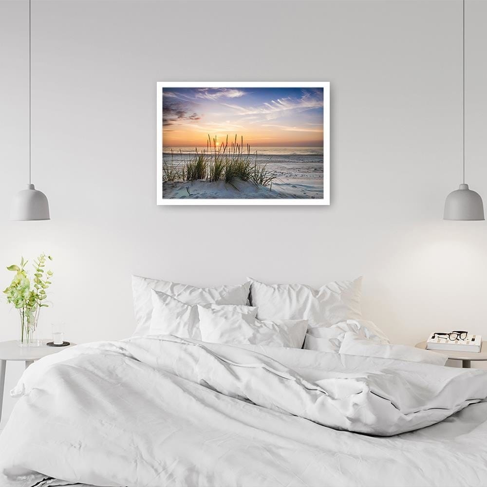 Glezna baltā rāmī - Sunset Over The Beach Home Trends DECO