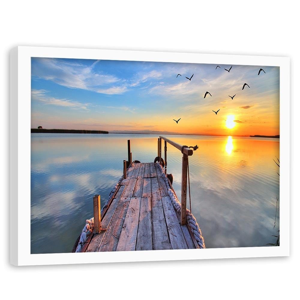 Glezna baltā rāmī - Sunset Over The Bridge 2 Home Trends DECO
