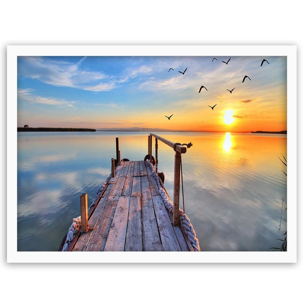 Glezna baltā rāmī - Sunset Over The Bridge 2 Home Trends DECO