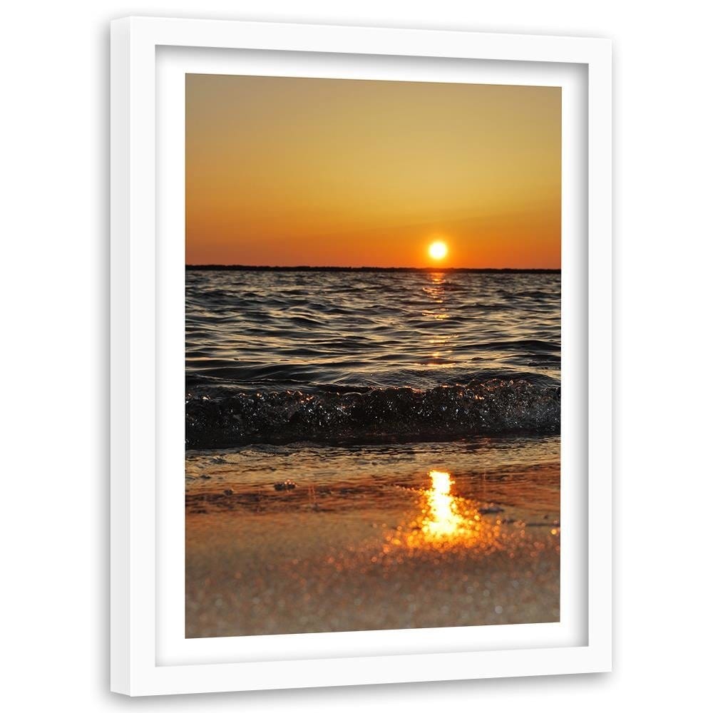 Glezna baltā rāmī - Sunset Over The Sea 2 Home Trends DECO