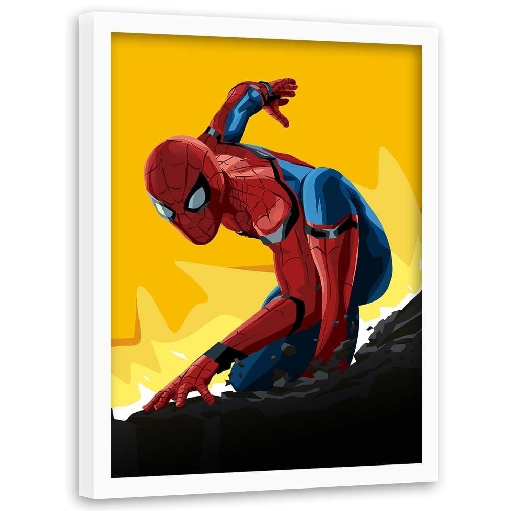 Glezna baltā rāmī - Superhero Yellow Home Trends DECO