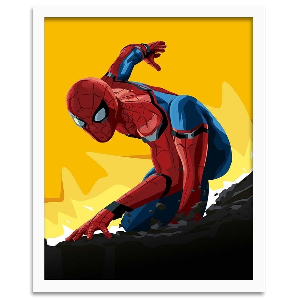 Glezna baltā rāmī - Superhero Yellow Home Trends DECO