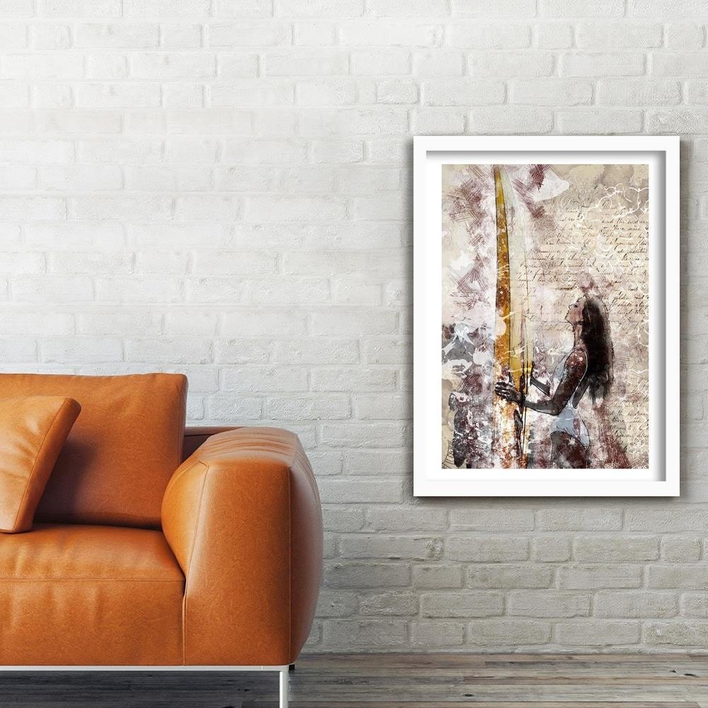 Glezna baltā rāmī - Surfer Abstraction Home Trends DECO