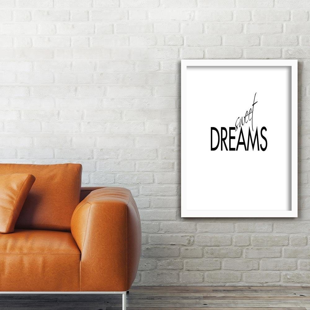 Glezna baltā rāmī - Sweet Dreams Home Trends DECO