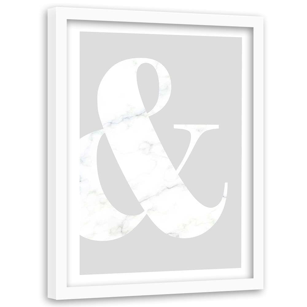 Glezna baltā rāmī - Symbol On A Gray Background Home Trends DECO