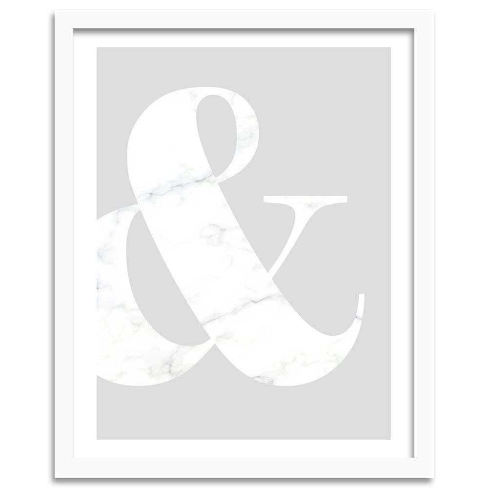 Glezna baltā rāmī - Symbol On A Gray Background Home Trends DECO