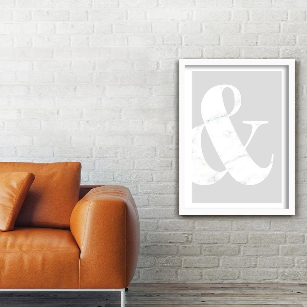 Glezna baltā rāmī - Symbol On A Gray Background Home Trends DECO