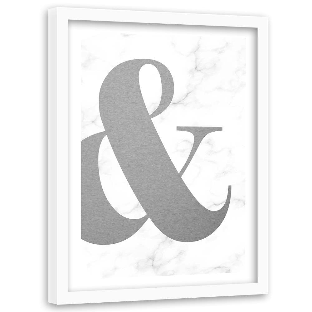 Glezna baltā rāmī - Symbol On A Marble Background Home Trends DECO