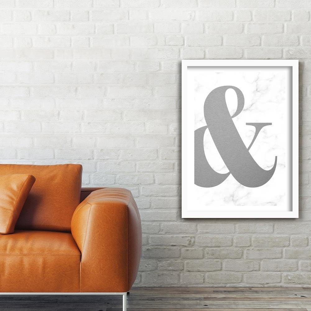 Glezna baltā rāmī - Symbol On A Marble Background Home Trends DECO