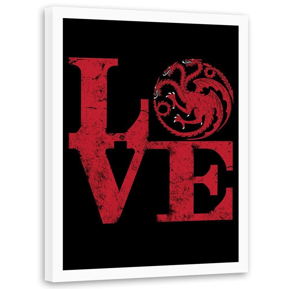 Glezna baltā rāmī - Targaryen Love Red Home Trends DECO