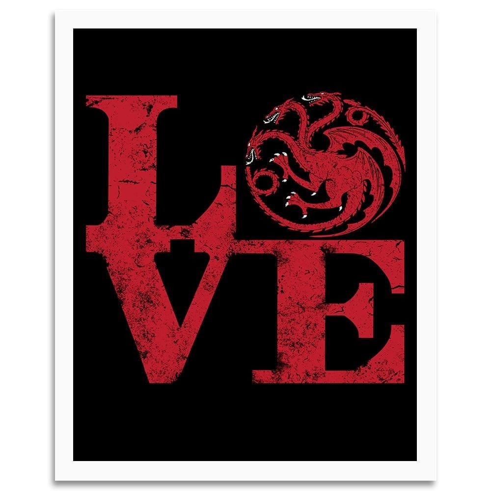 Glezna baltā rāmī - Targaryen Love Red Home Trends DECO