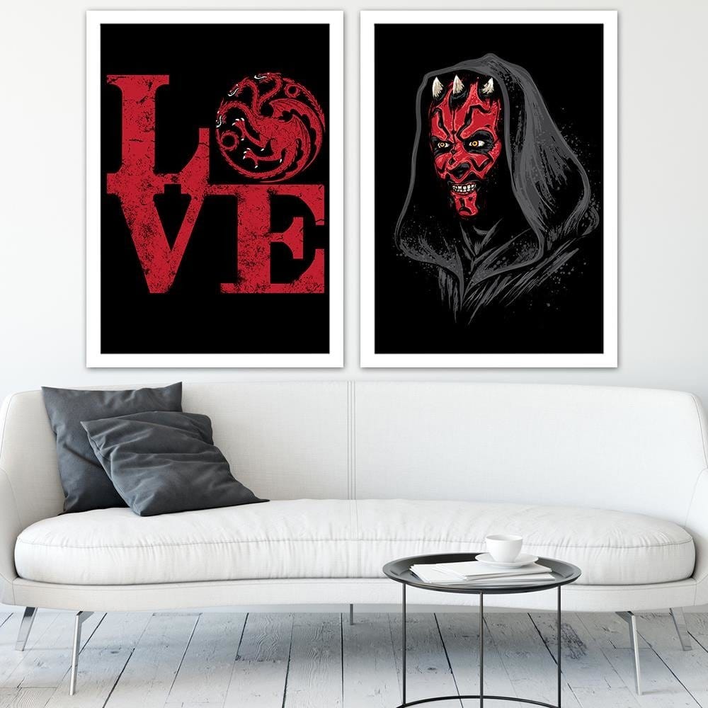 Glezna baltā rāmī - Targaryen Love Red Home Trends DECO