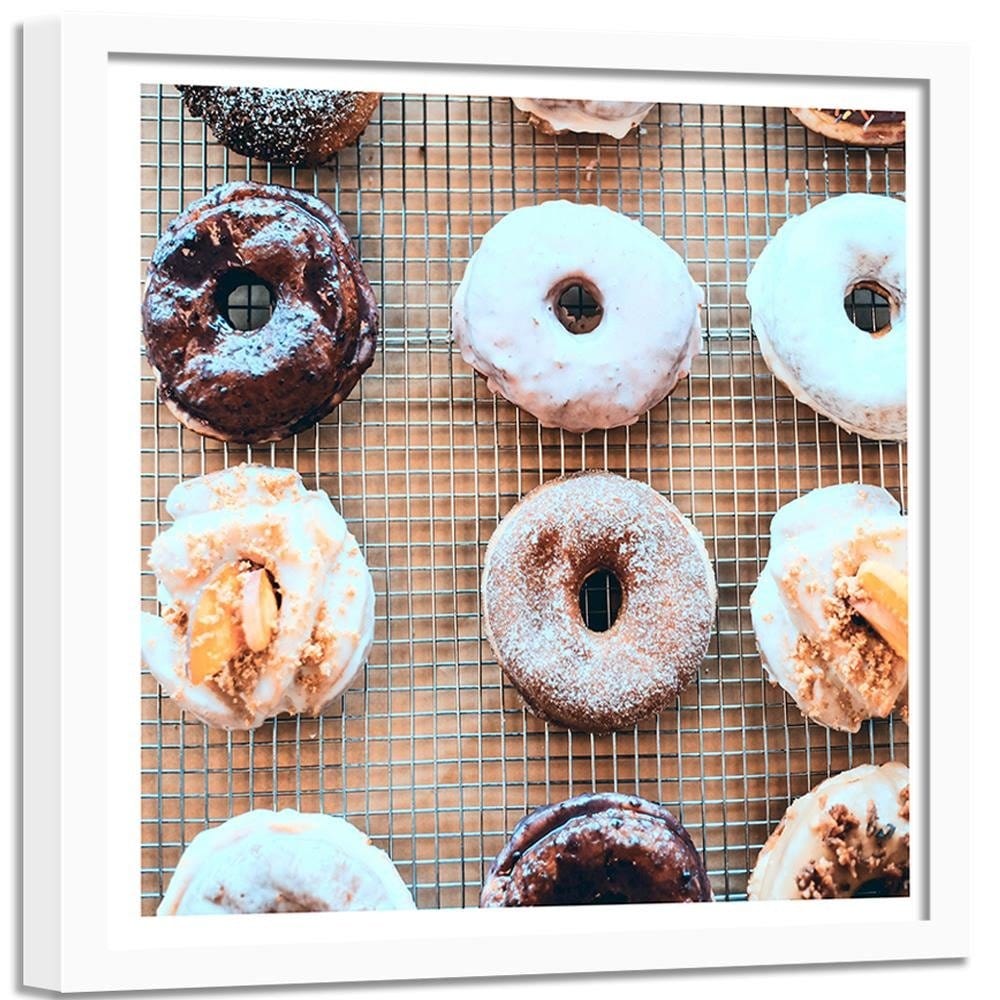 Glezna baltā rāmī - Tasty Donuts Home Trends DECO
