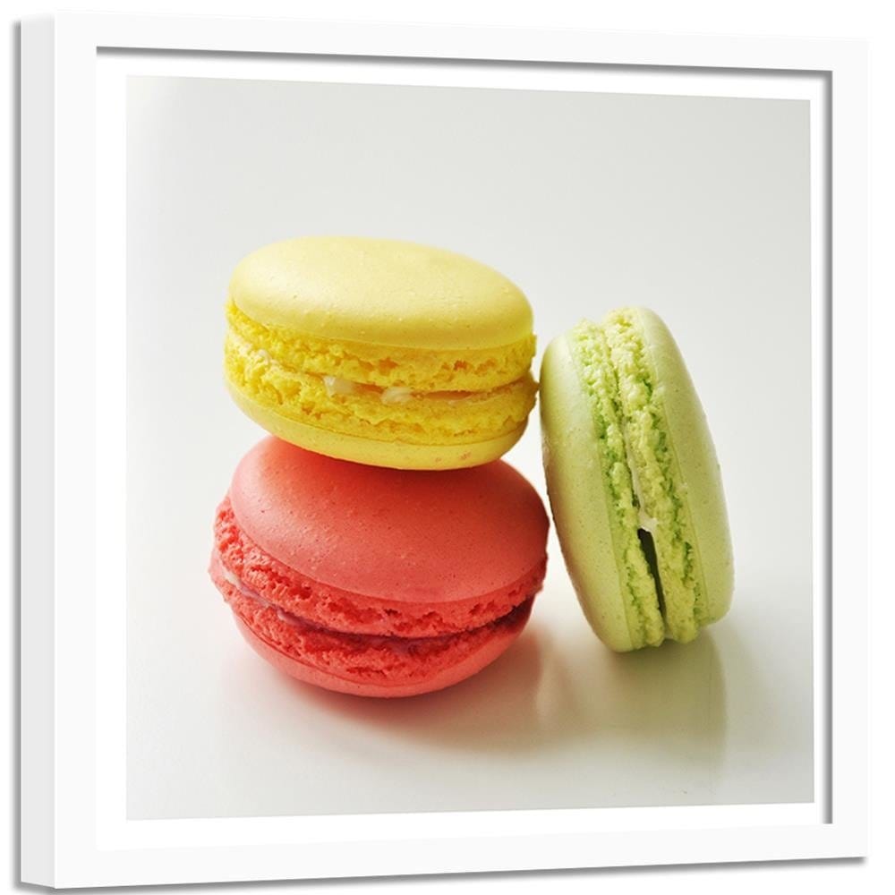 Glezna baltā rāmī - Tasty Macaroons Home Trends DECO