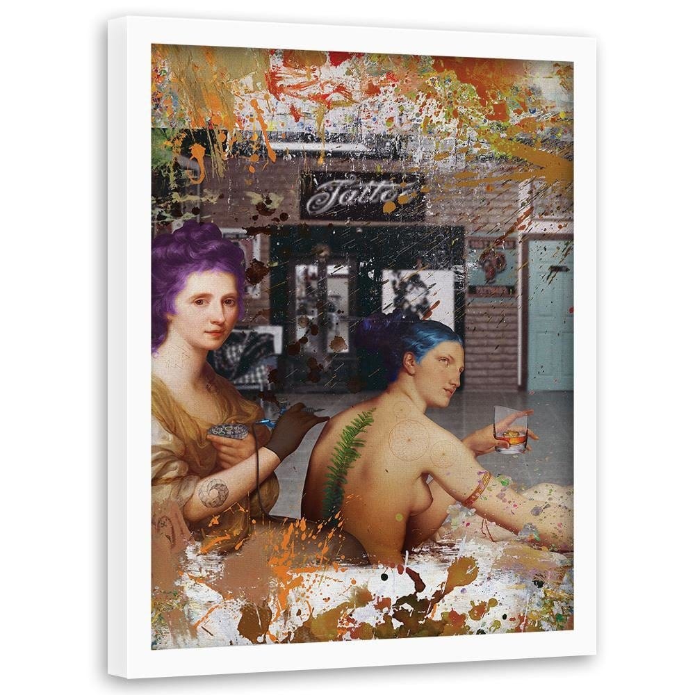 Glezna baltā rāmī - Tattoo Women Home Trends DECO