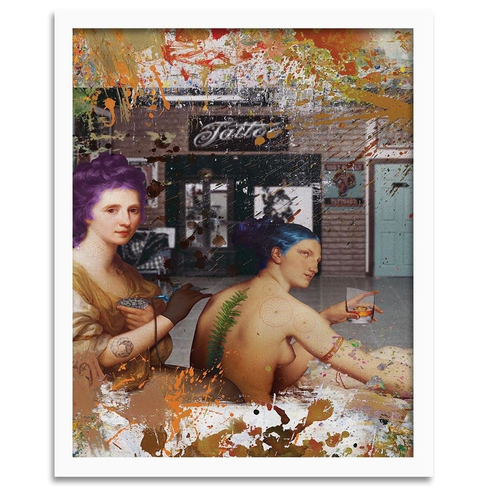 Glezna baltā rāmī - Tattoo Women Home Trends DECO
