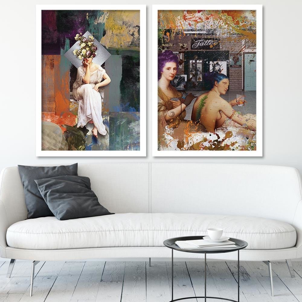Glezna baltā rāmī - Tattoo Women Home Trends DECO