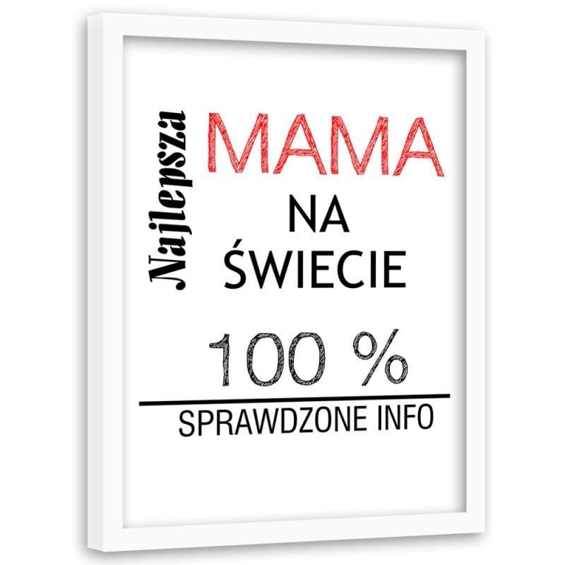 Glezna baltā rāmī - The best mom in the world Home Trends DECO