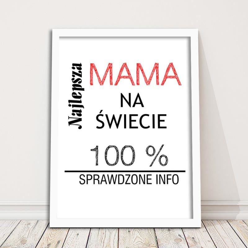 Glezna baltā rāmī - The best mom in the world  Home Trends DECO