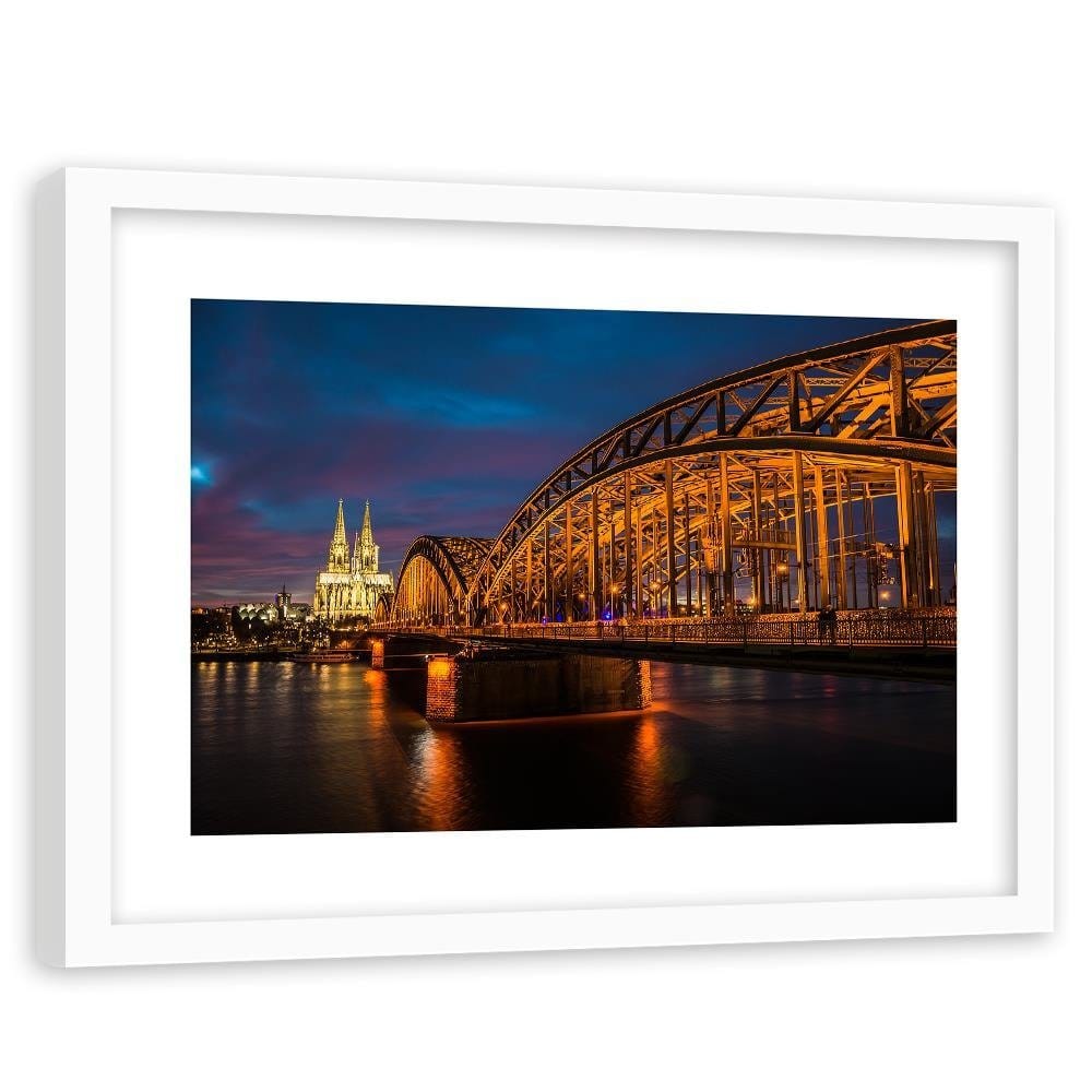 Glezna baltā rāmī - The Bridge And The Cathedral In Cologne Home Trends DECO