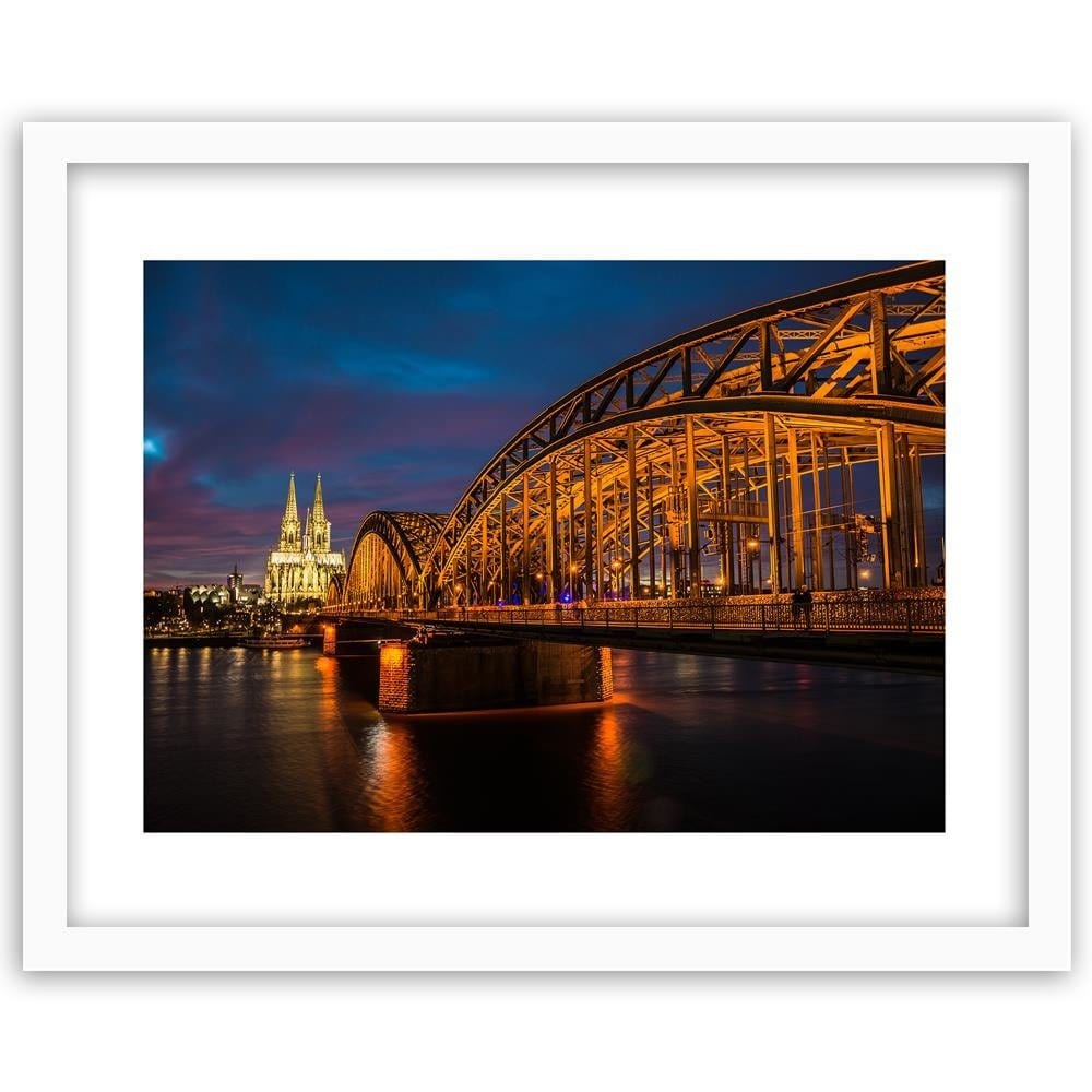 Glezna baltā rāmī - The Bridge And The Cathedral In Cologne Home Trends DECO