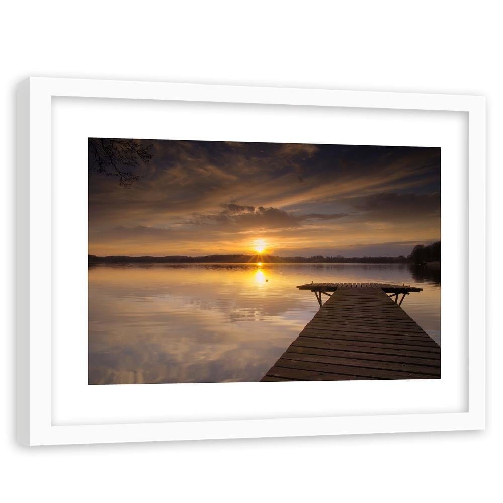 Glezna baltā rāmī - The Bridge On The Lake Home Trends DECO