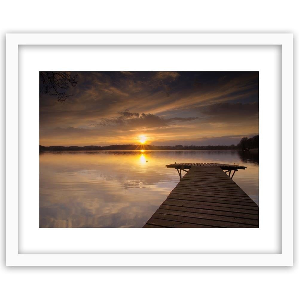 Glezna baltā rāmī - The Bridge On The Lake Home Trends DECO