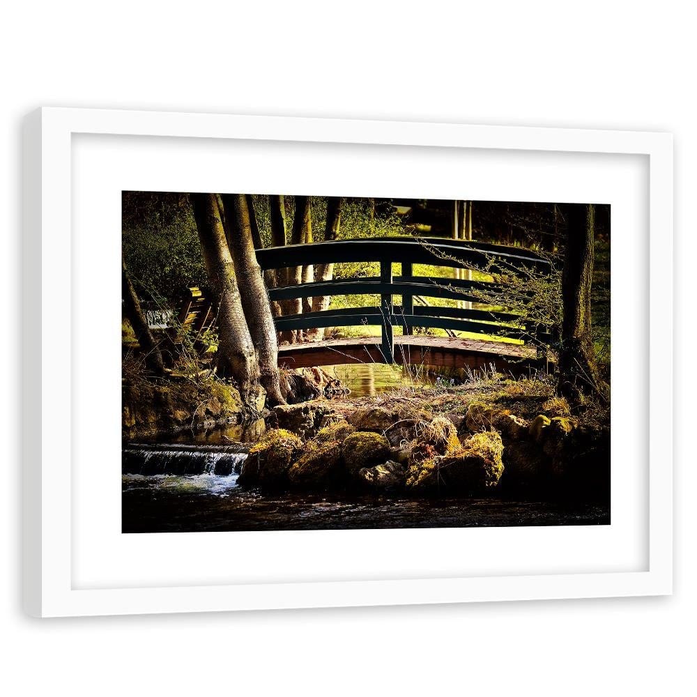 Glezna baltā rāmī - The Bridge Over The River Home Trends DECO