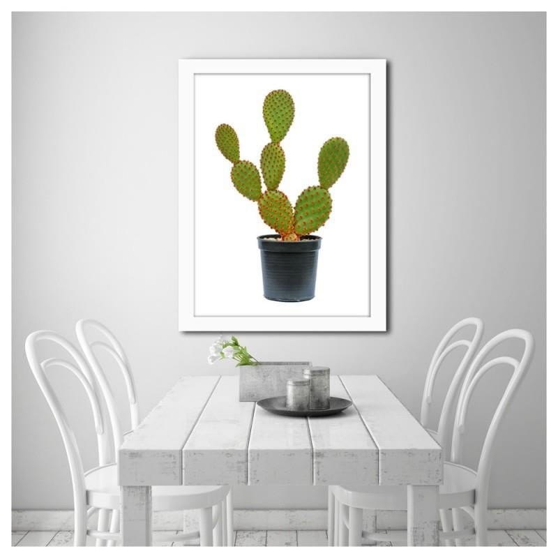 Glezna baltā rāmī - The cactus in the pot Home Trends DECO