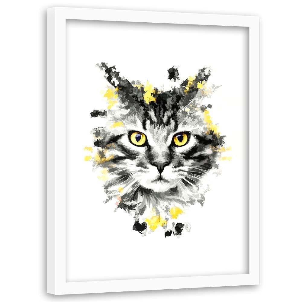 Glezna baltā rāmī - The Cat Home Trends DECO